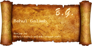 Behul Galamb névjegykártya